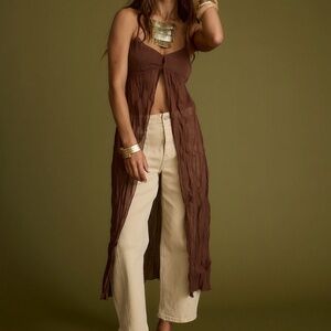 12th Tribe Mischa Brown Longline Cami Top Size MM